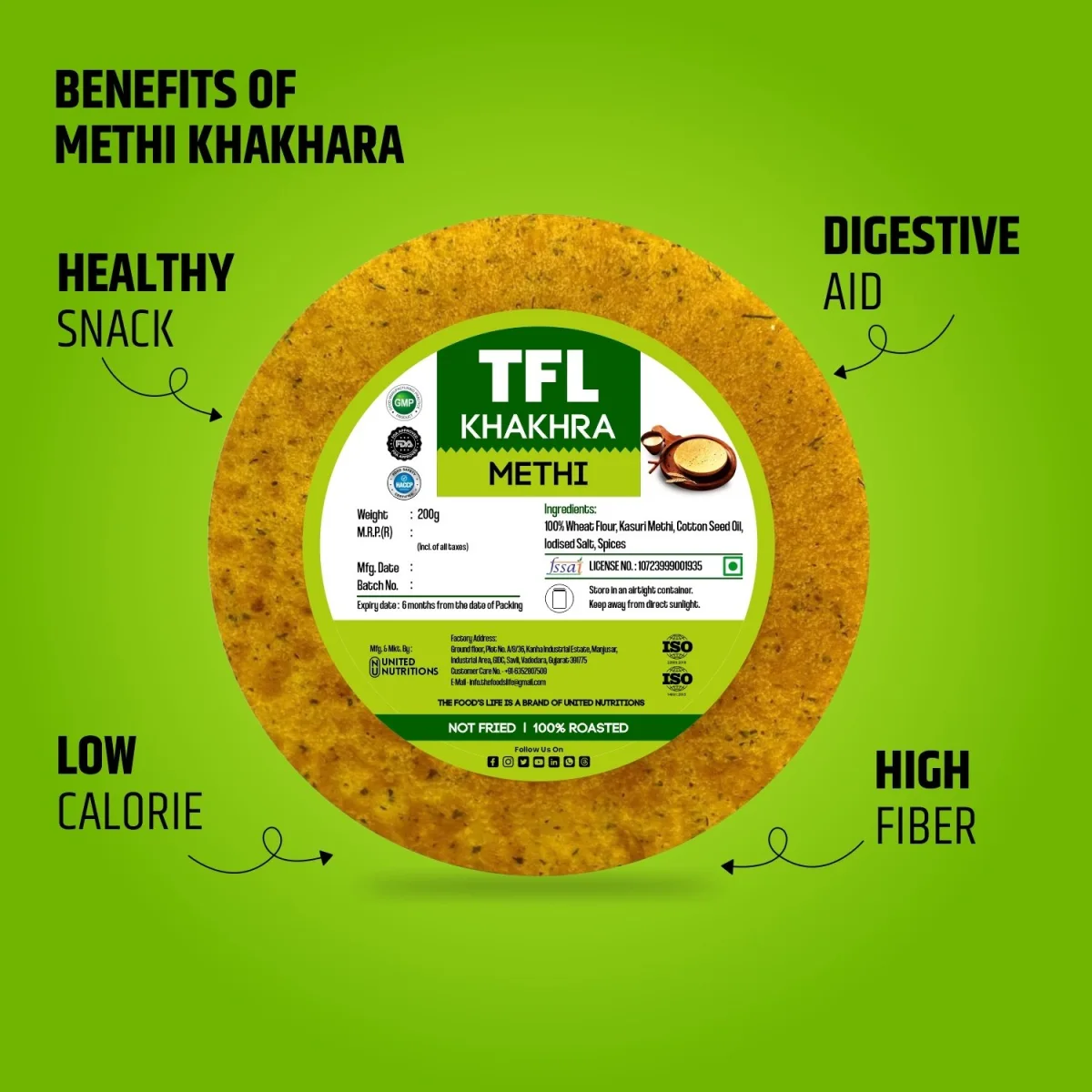 Methi Khakhra Pack of 5 (200gm x 5) — view 3