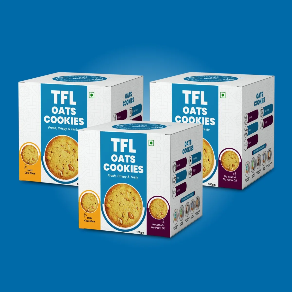 Oats Cookies 100g (Pack of 3) – Healthy Oat Cookies Combo