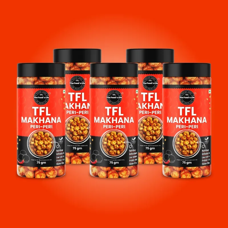 Peri Peri Jain Makhana 75g (Pack of 5) – Spicy Jain Fox Nuts Value Pack