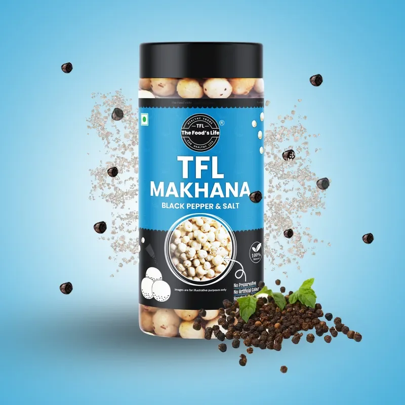 Black Pepper & Salt Makhana 75g – Crunchy Flavoured Fox Nuts